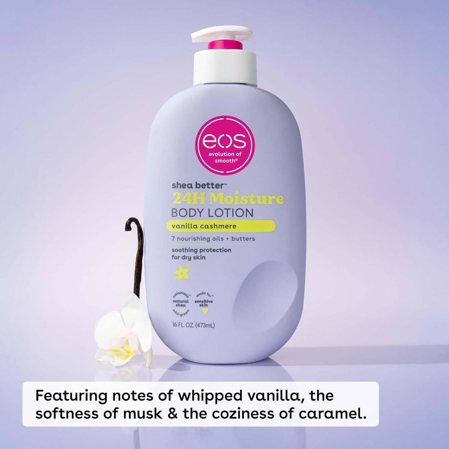 Vanilla Cashmere Ultra-Hydrating Body Lotion 24 to 72-Hour Moisture with Natural Shea Butter, Lightweight and Non-Greasy Formula, Vegan Skincare for Dry, Sensitive and Post-Shave Skin, 16 fl oz + 7 fl oz