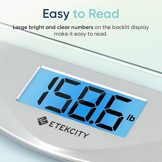 Scale for Digital Bathroom Scale, Body Weight Machine for People Large Blue LCD Backlight Display, High Precision Measurements,6mm Tempered Glass, 400 Pounds color Blinding.