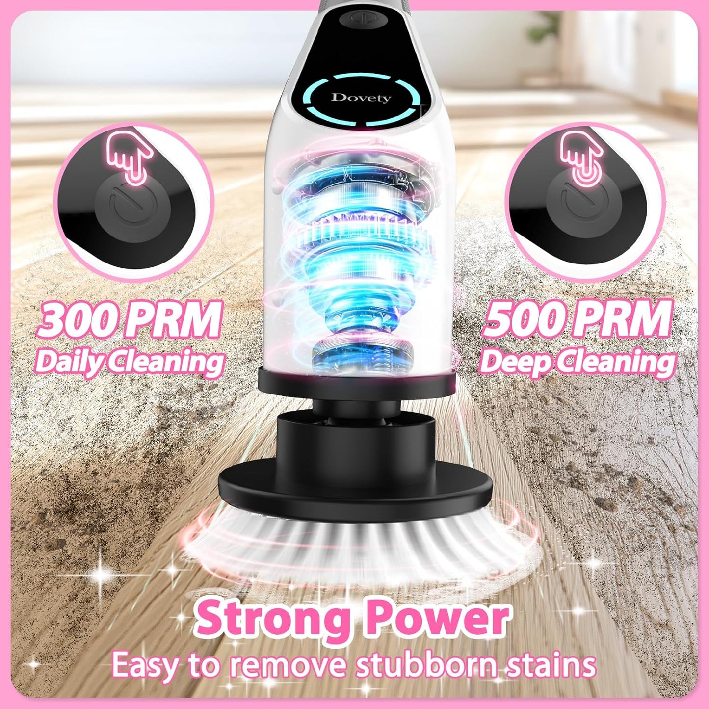 Premium Electric Spin Scrubber Cordless Power Cleaning System with 8 Interchangeable Brush Heads, Dual-Speed Motor, LCD Display and Adjustable Extension Handle IPX7 Waterproof for Deep Cleaning Bathroom, Tub, Tile, Grout, Floors and Walls