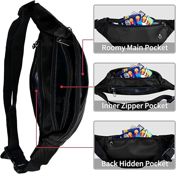 Waterproof Fanny Pack for Men and Women Durable Sports Waist Bag with Adjustable Belt, Perfect for Travel, Hiking, Running, and Outdoor Activities