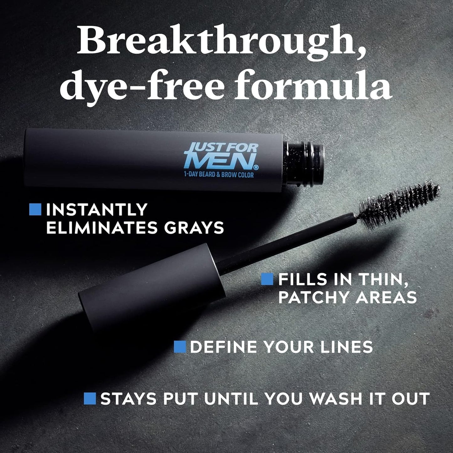 1-Day Beard & Brow Color for Men – Temporary Beard Dye, Gray Coverage, Patchy Beard Filler, Eyebrow Color, Natural-Looking Grooming Solution