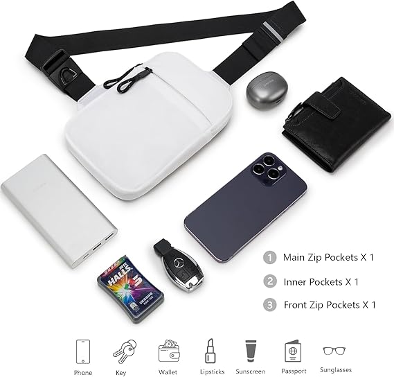 Mini Sling Bag Small Crossbody Bag for Men Women, Waterproof Utility Crossbody Backpack Phone Chest Bag for Hiking Travel Sports Running