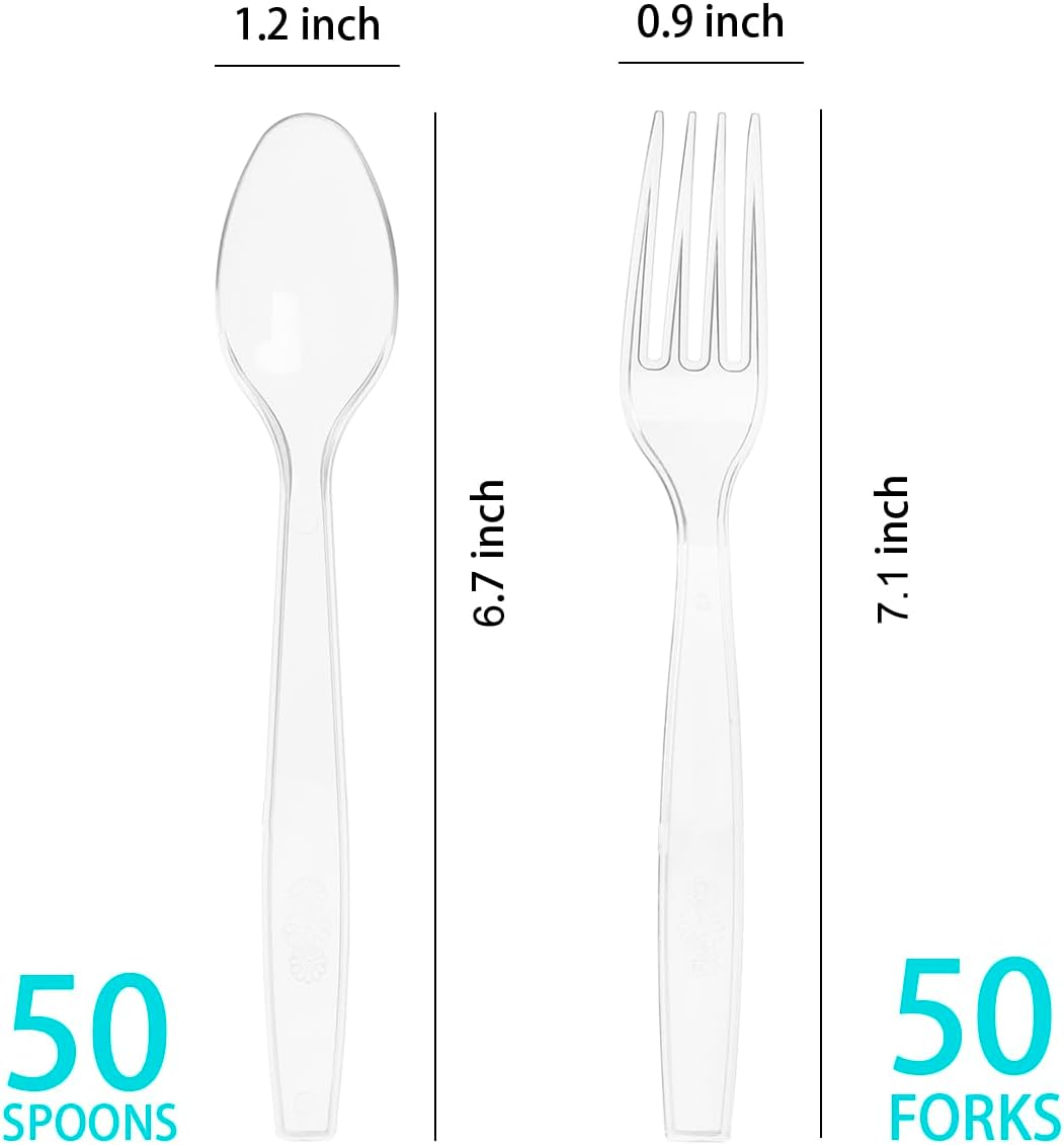 100 Count Heavy Duty Plastic Silverware Set