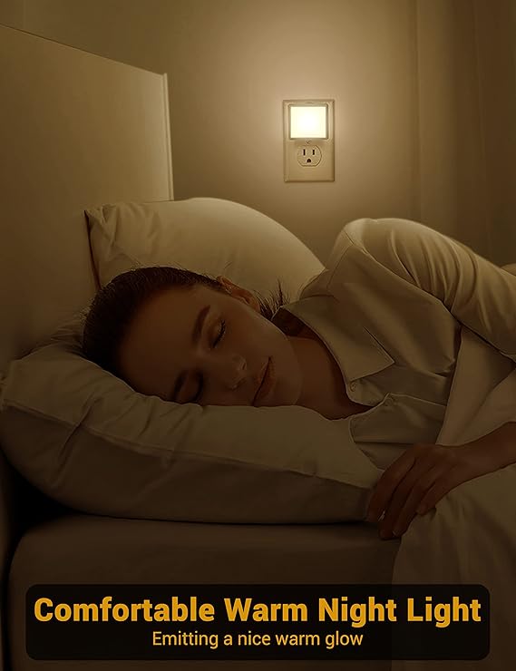 LED Night Light, 2 Pack Plus Into Wall with Dusk to Dawn Sensor, Dimmable Nightlights, Adjustable Brightness for Bathroom, Hallway, Bedroom Kids Room Stairway Soft White Plastic
