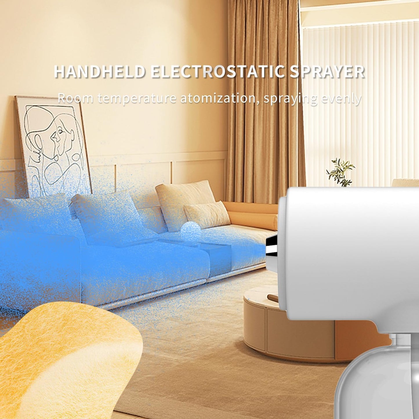 Wireless Handheld Nano Spray Gun Rechargeable Electrostatic ULV Atomizer with Blue Light, Portable Nano Mist Sprayer for Disinfection, Plant Care & Household Use (K5S)