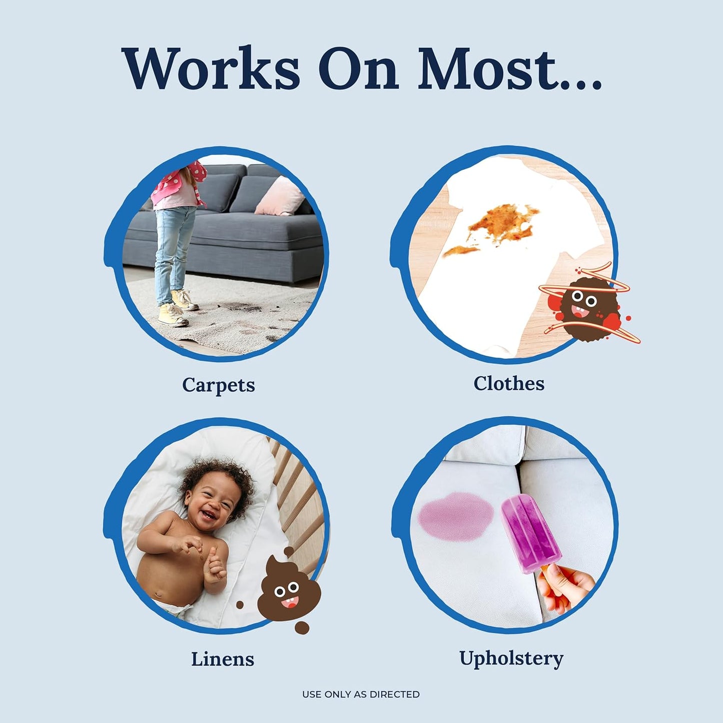 Baby & Family Stain Remover Spray - Fast-Acting Laundry & Fabric Cleaner for Food, Grease, Coffee, Wine & Everyday Messes - Safe for Kids & Pets (2-Pack)