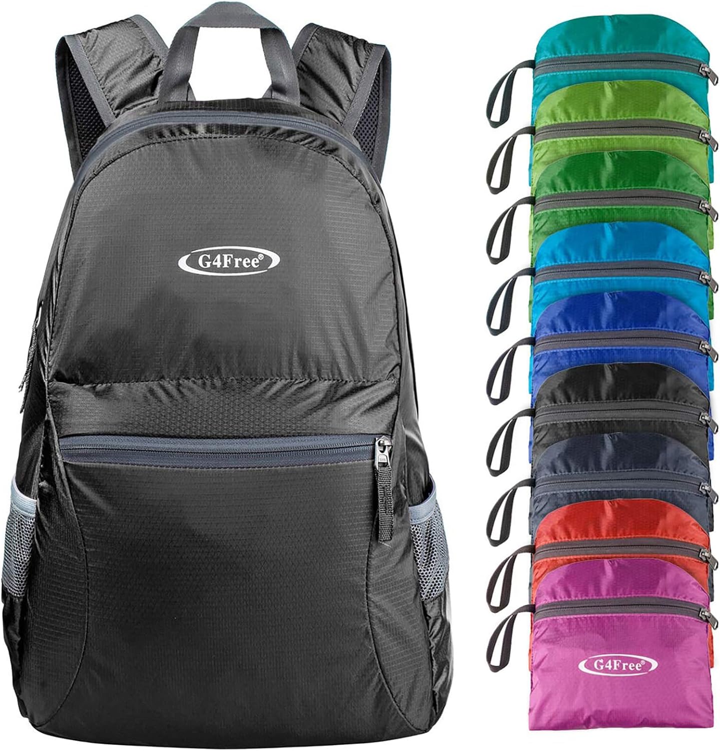 (6) Lightweight Foldable Backpack Packable Travel Daypack for Hiking, Camping Outdoor Adventures Compact, Durable Water-Resistant for Men and Women