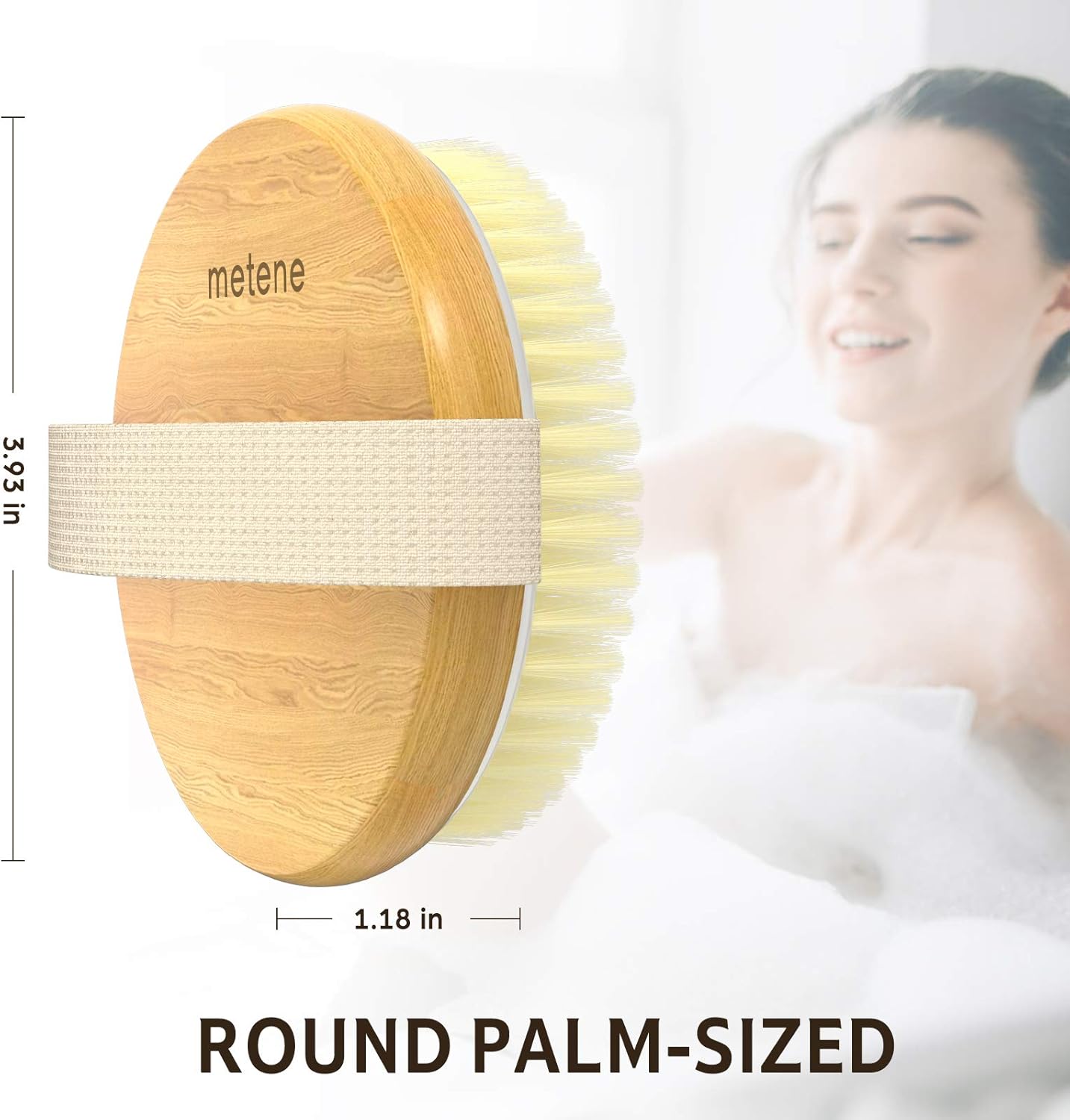 2-Pack Bamboo Dry Body Brushes - Dual-Sided Soft & Stiff Bristles for Wet & Dry Brushing, Suitable for All Kinds of Skin