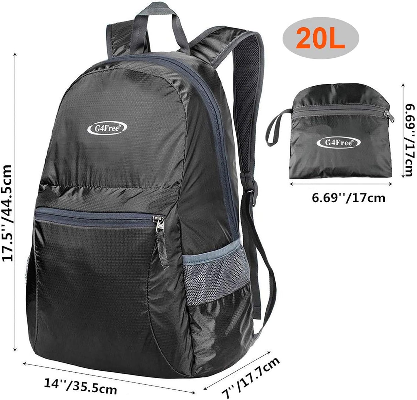 (6) Lightweight Foldable Backpack Packable Travel Daypack for Hiking, Camping Outdoor Adventures Compact, Durable Water-Resistant for Men and Women