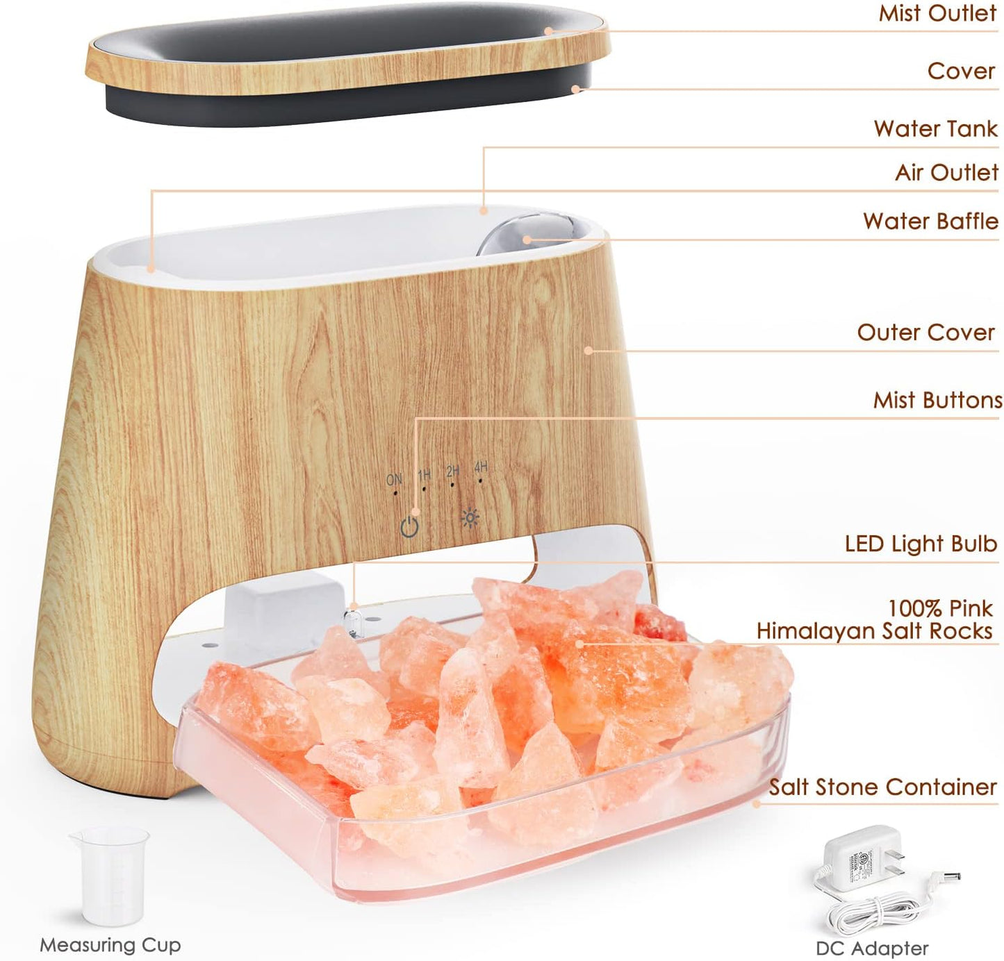 2-in-1 Ultrasonic Essential Oil Diffuser & Himalayan Salt Lamp