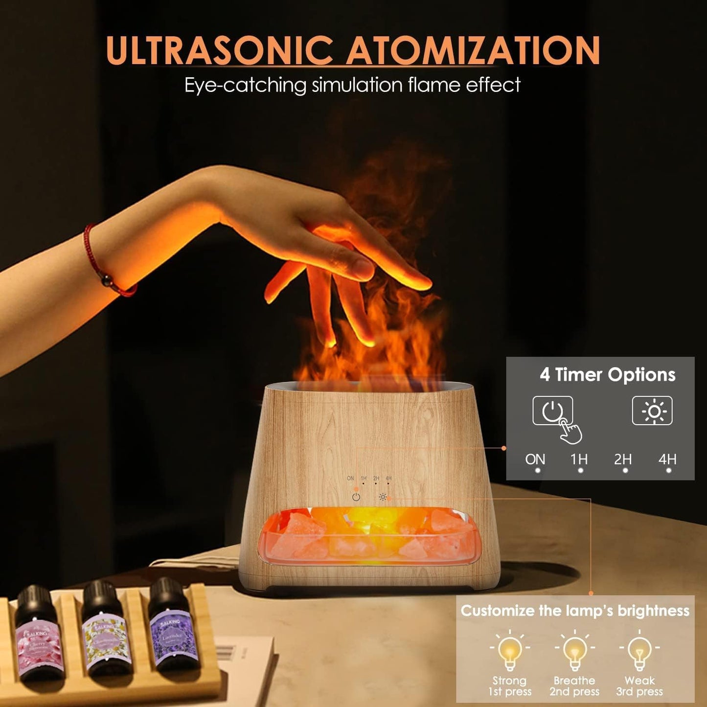 2-in-1 Ultrasonic Essential Oil Diffuser & Himalayan Salt Lamp