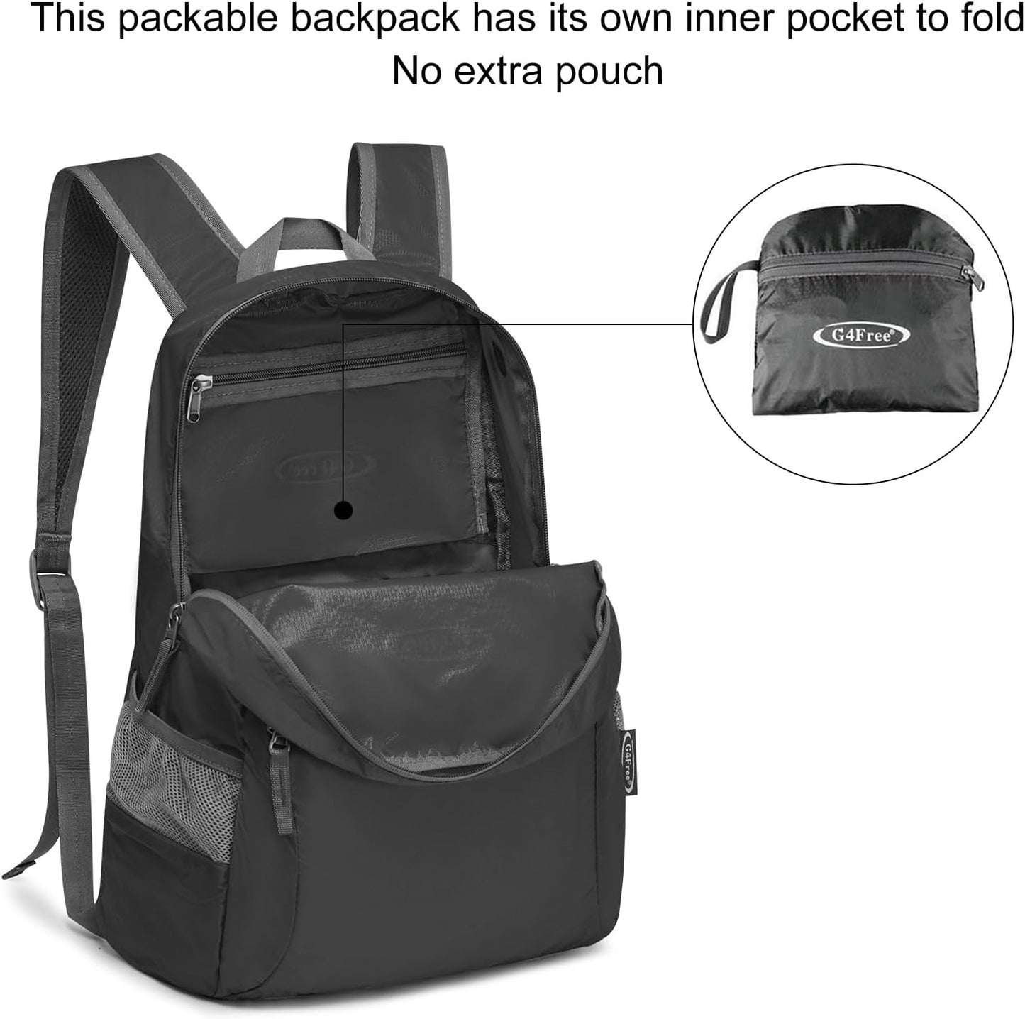 (6) Lightweight Foldable Backpack Packable Travel Daypack for Hiking, Camping Outdoor Adventures Compact, Durable Water-Resistant for Men and Women
