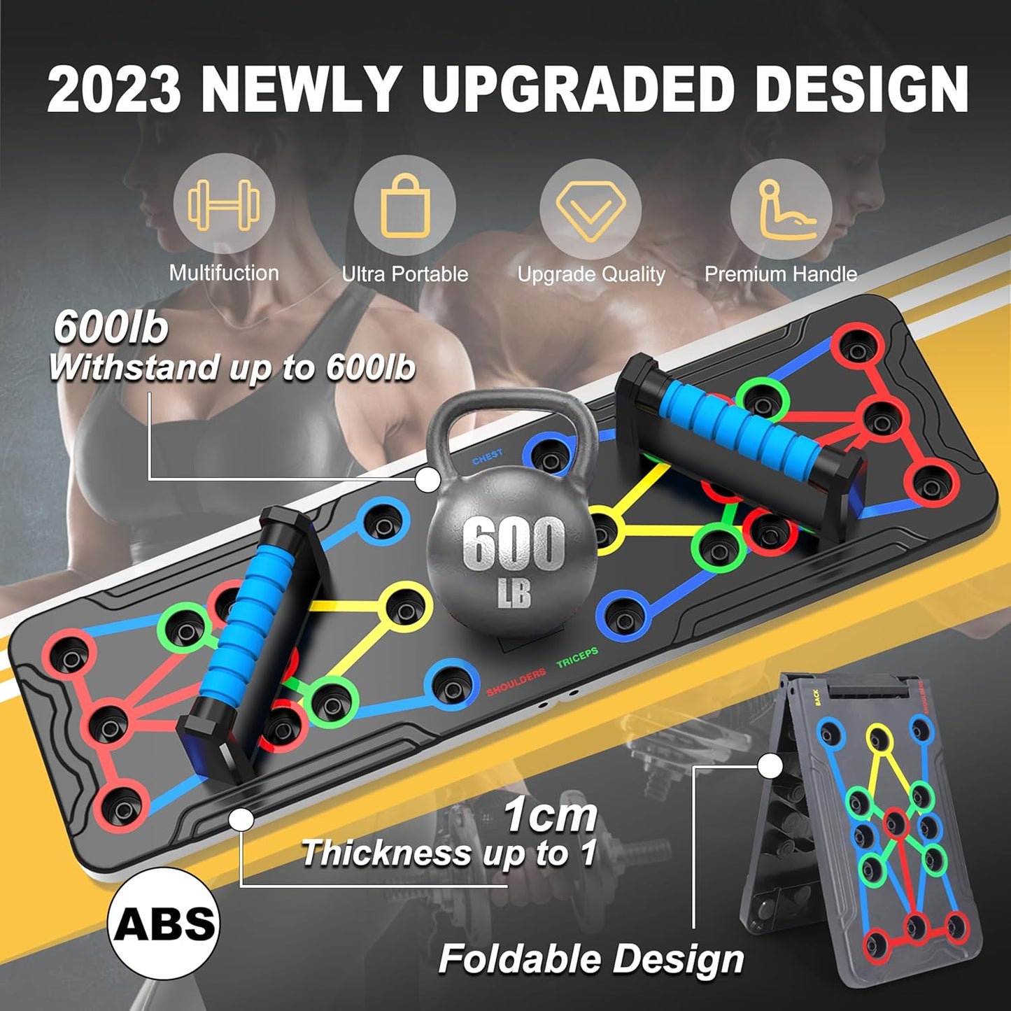 15 in 1 Solid Push Up Board Multi-Functional Home Workout Equipment Pushup Stands System Fitness Floor Chest Muscle Exercise Professional Equipment Burn Fat Strength Training Arm Men & Women Weights