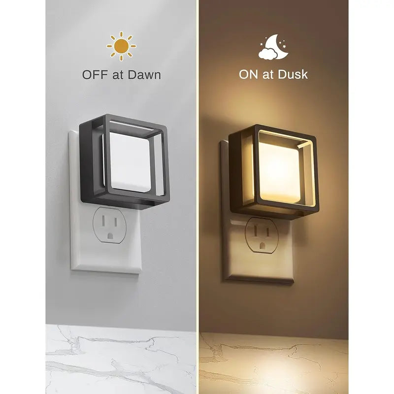 LED Night Light, 2 Pack Plus Into Wall with Dusk to Dawn Sensor, Dimmable Nightlights, Adjustable Brightness for Bathroom, Hallway, Bedroom Kids Room Stairway Soft White Plastic