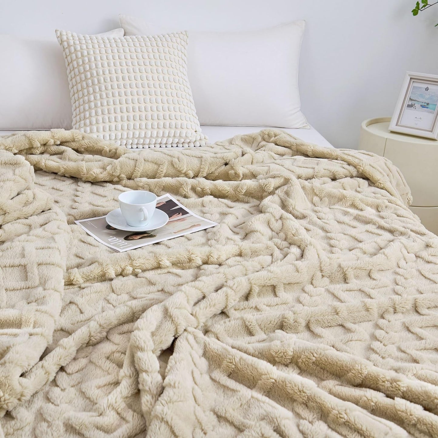 Gentle Soft Queen Size Fleece Blanket Soft and Lightweight Plush Throw for Bed, Cozy Microfiber Fall Blanket for Home, Couch and Bedroom Decor, Grey, 90x90 Inches