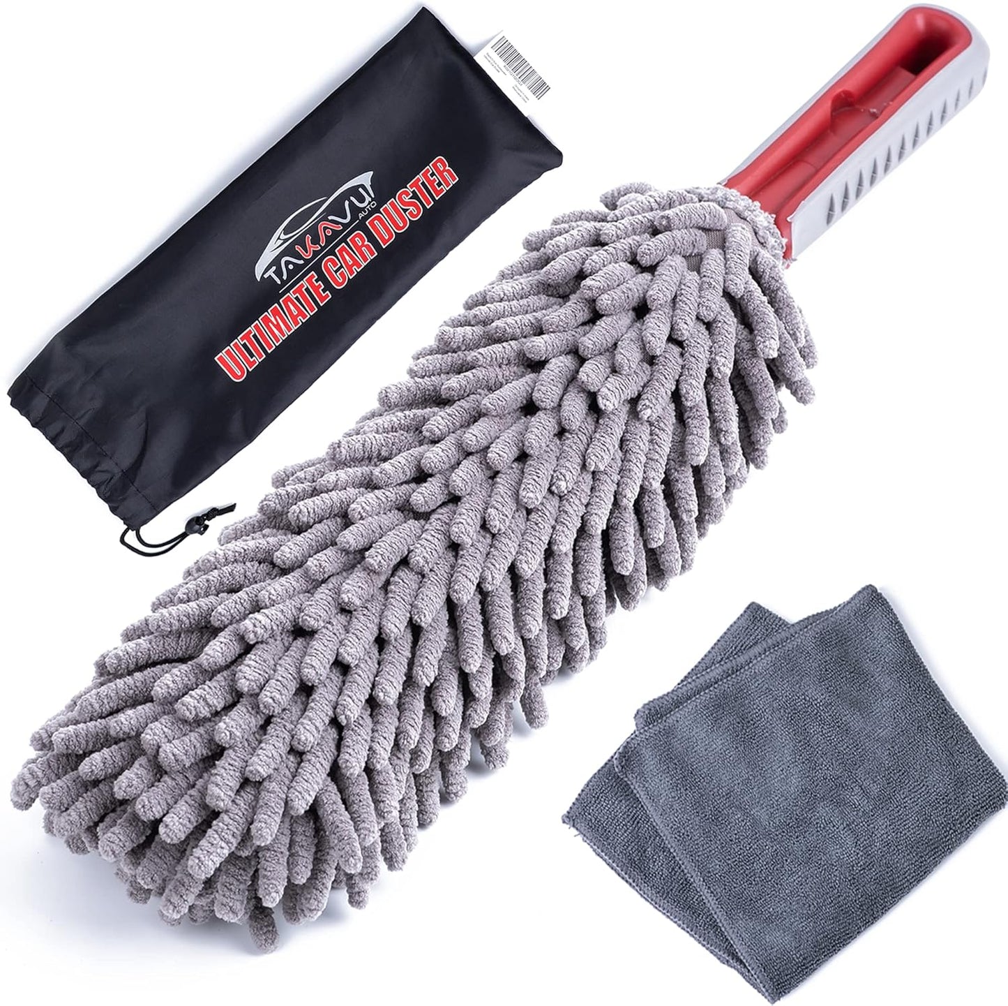 Microfiber Car Duster Interior with Comfort Handle & Towel-Lint-Free Auto Dusting Tool for Car & Home-360°