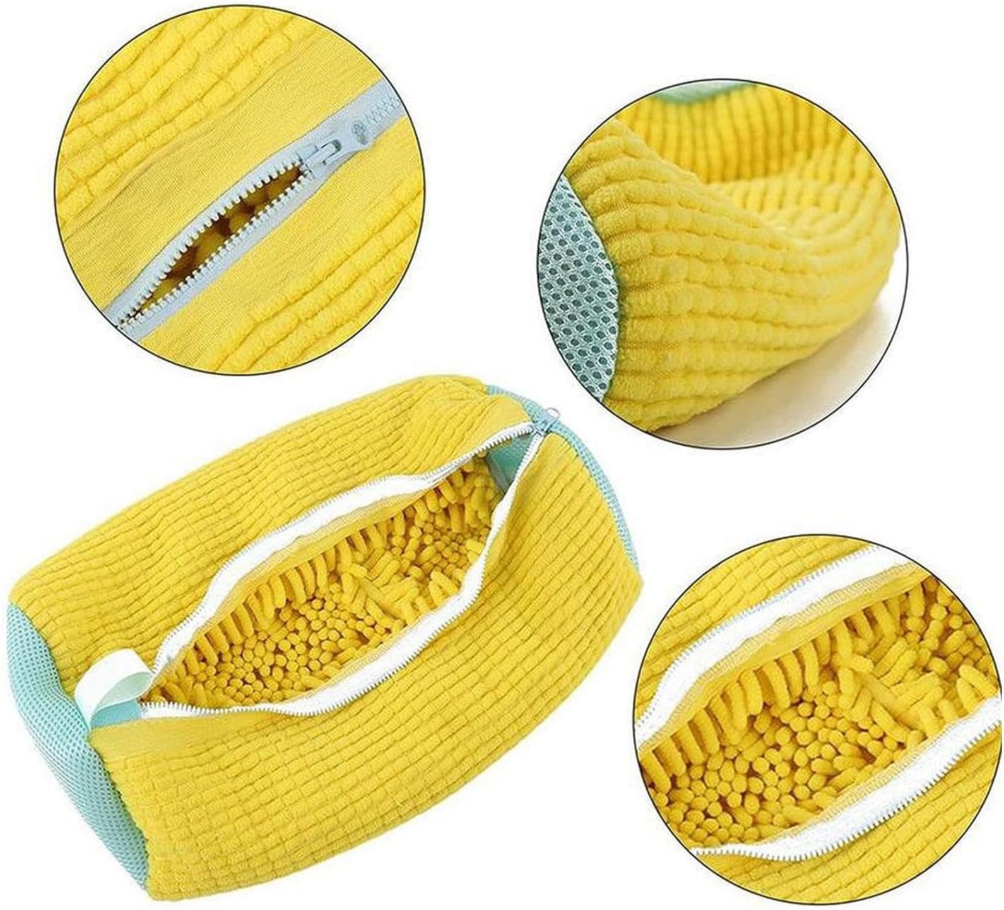 Shoe Washing Machine Bag (2 Pack) - Sneaker Laundry Bag for Washer, Reusable Mesh Shoe Cleaner Protector, Durable Chenille Fiber for Sneakers, Canvas, Sports & Kids Shoes, Prevents Damage & Scuffs