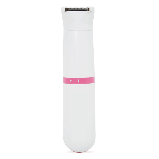 Clio Electric Bikini Trimmer Compact and Travel-Friendly Hair Shaver with Dual Blades for a Close, Smooth Shave Suitable for Wet or Dry Use Battery Operated with Included Trimming Guide