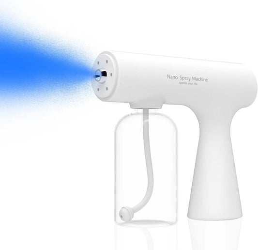 Wireless Handheld Nano Spray Gun Rechargeable Electrostatic ULV Atomizer with Blue Light, Portable Nano Mist Sprayer for Disinfection, Plant Care & Household Use (K5S)