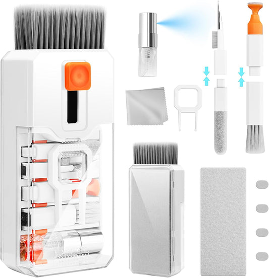 Keyboard Cleaning Kit Laptop Cleaner 10-in-1 cleaning tool – Laptop, Phone, Earbuds & Camera – Retractable Brush, Cleaning Pen, Spray Bottle & Microfiber – Portable All-in-One