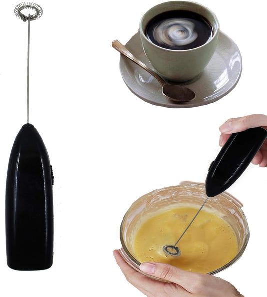 Multi-Purpose Hand Blender, Immersion Electric Milk Frother, 304 Stainless Steel Blender Stick, Handheld Electric Handle Egg Beater Coffee Juice Mixer Black Colors 8.5 x 1.57 x 1.06 inches