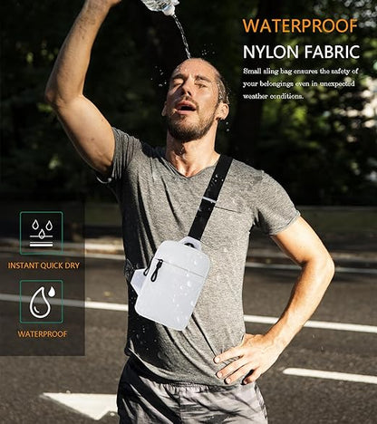 Mini Sling Bag Small Crossbody Bag  for Men Women, Waterproof Utility Crossbody Backpack Phone  Chest Bag for Hiking Travel Sports Running