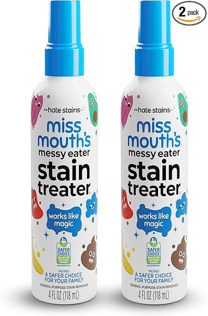 Baby & Family Stain Remover Spray - Fast-Acting Laundry & Fabric Cleaner for Food, Grease, Coffee, Wine & Everyday Messes - Safe for Kids & Pets (2-Pack)