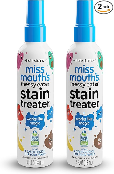 Baby & Family Stain Remover Spray - Fast-Acting Laundry & Fabric Cleaner for Food, Grease, Coffee, Wine & Everyday Messes - Safe for Kids & Pets (2-Pack)