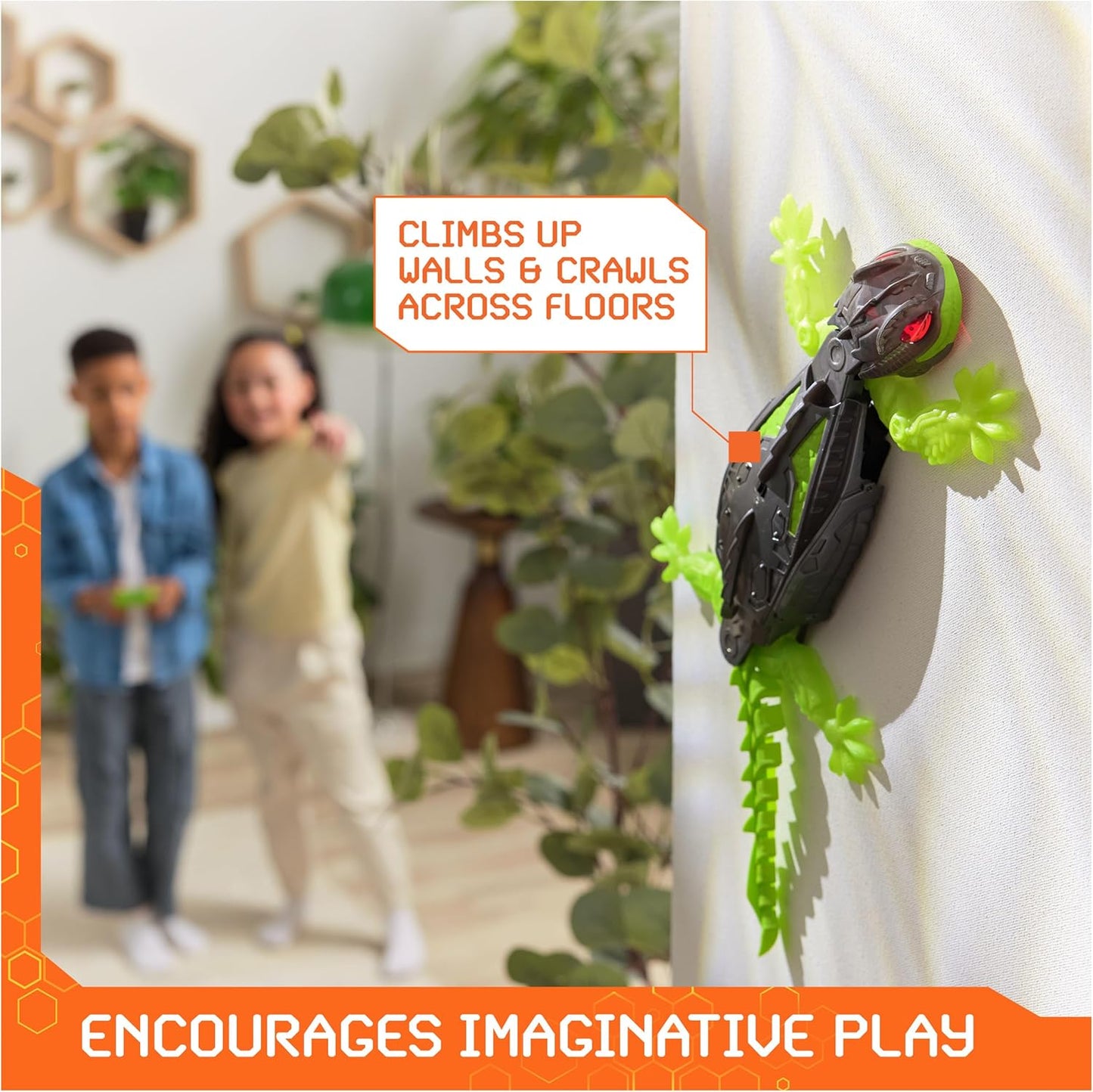Wall Climbing RC Gecko Toy – Rechargeable Remote Control Robot Lizard with LED Eyes, Crawls on Walls & Floors, STEM Robot Toy for Boys & Girls Ages 4+