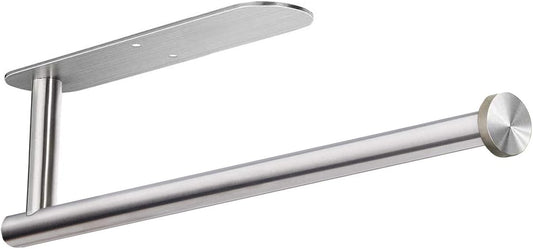Paper Towel Holders for Kitchen,Stainless Steel, Self-Adhesive or Screw Mount, Fits Paper Towels Bulk,  Under Cabinet,Both Available in Adhesive Color Silver 12"L x 3.5"W