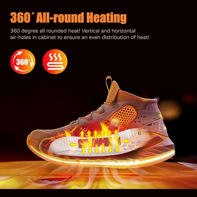 Electric Boot, Shoe and Foot Dryer Effectively Eliminates Odor, Moisture and Dampness Fast Drying for All Types of Footwear Keeps Shoes Fresh, Warm and Hygienic.
