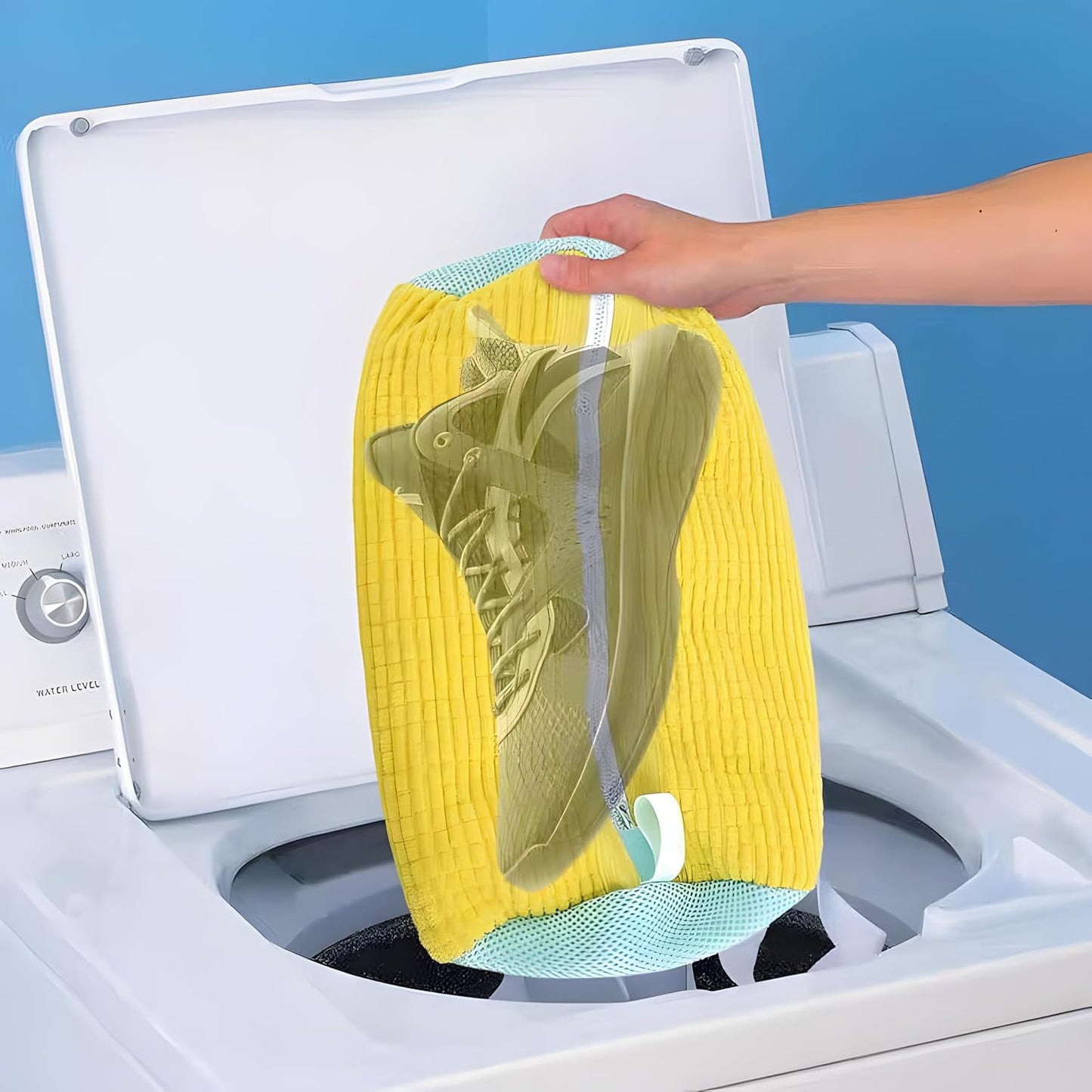 Shoe Washing Machine Bag (2 Pack) - Sneaker Laundry Bag for Washer, Reusable Mesh Shoe Cleaner Protector, Durable Chenille Fiber for Sneakers, Canvas, Sports & Kids Shoes, Prevents Damage & Scuffs