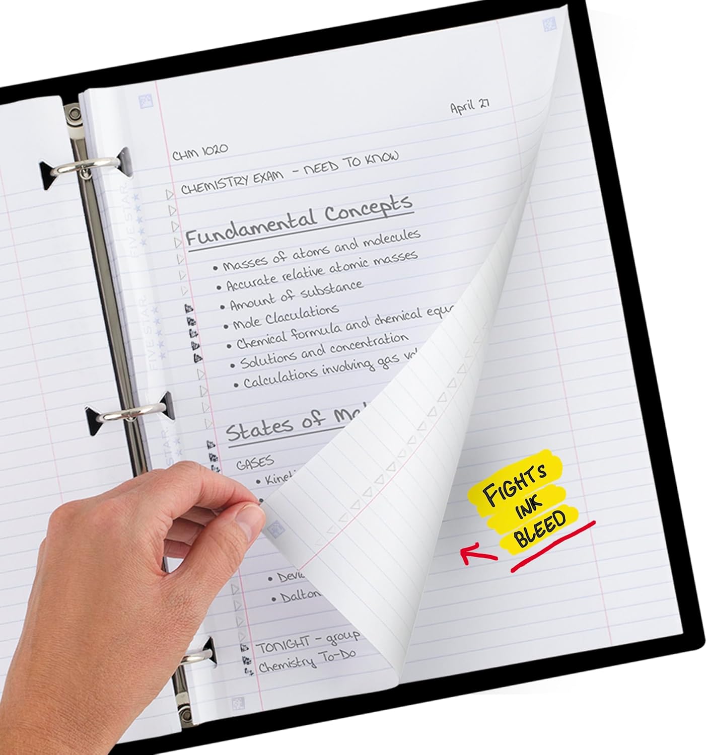 College Ruled Loose Leaf Paper with Study App Access  Reinforced Filler Paper, Ink Bleed Resistant, 8.5" x 11", 80 Sheets