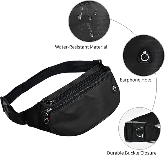 Waterproof Fanny Pack for Men and Women Durable Sports Waist Bag with Adjustable Belt, Perfect for Travel, Hiking, Running, and Outdoor Activities
