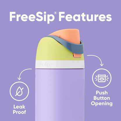 FreeSip Insulated Stainless Steel Water Bottle with Built-in Straw, BPA-Free, Leak-Proof Sports Bottle for Travel, School and Gym. Available in 24 oz & 40 oz, Including Star Wars Editions, Shy Marshmallow, Stronger Than You Think