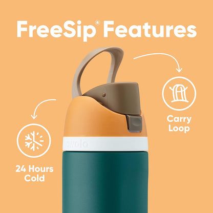 FreeSip Insulated Stainless Steel Water Bottle with Built-in Straw, BPA-Free, Leak-Proof Sports Bottle for Travel, School and Gym. Available in 24 oz & 40 oz, Including Star Wars Editions, Shy Marshmallow, Stronger Than You Think