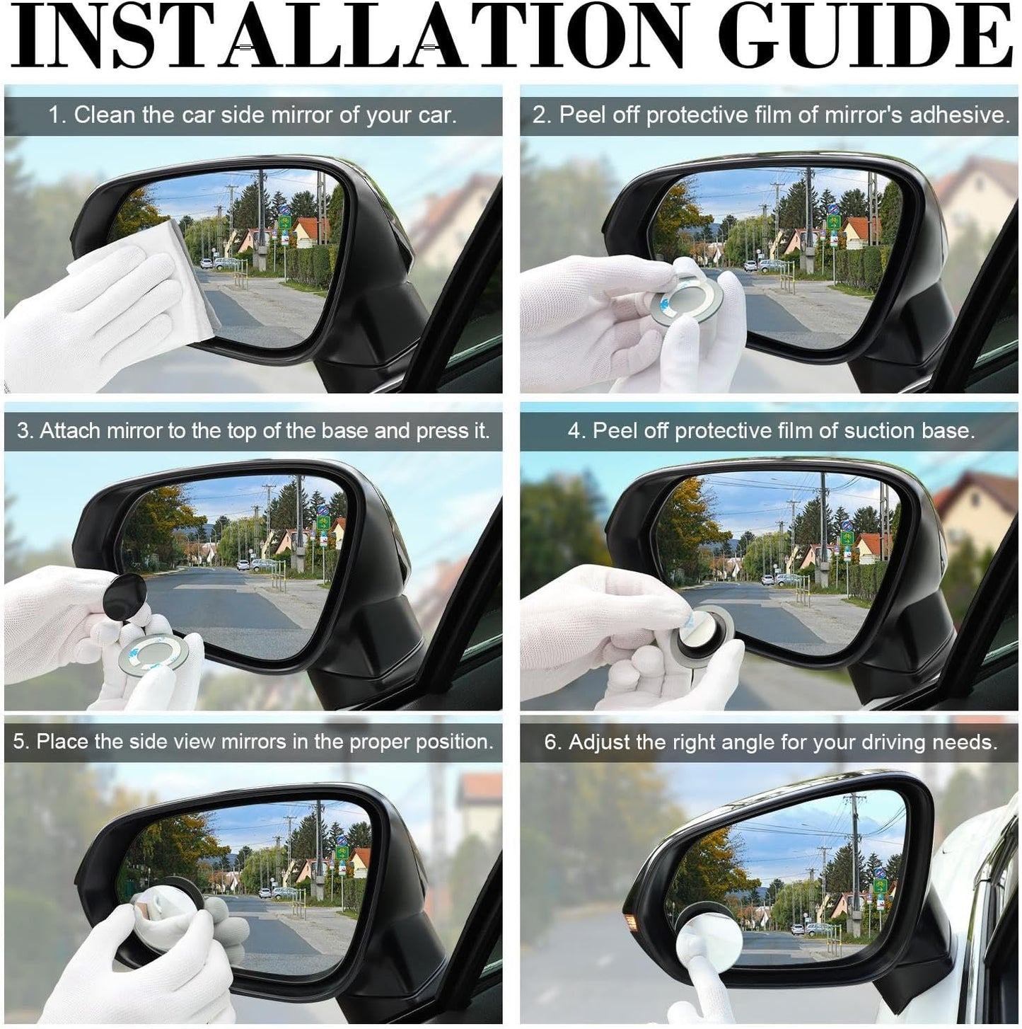 Blind Spot Mirrors 2" Round HD Glass, Frameless Convex Wide-Angle Rear View Mirrors with Adjustable Swivel Base Universal Stick-On for Cars, SUVs and Trucks(2-Pack).