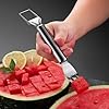 2Pcs Watermelon Cutter Fork- Stainless Steel 2-in-1 Fruit  Fork Slicer Tool Portable Fruit Fork Slicer Tool Fruit Forks Slicer for Home Party Camping Kitchen 2 Silver Color 9.5"L x 1.3"W x 1"H inches