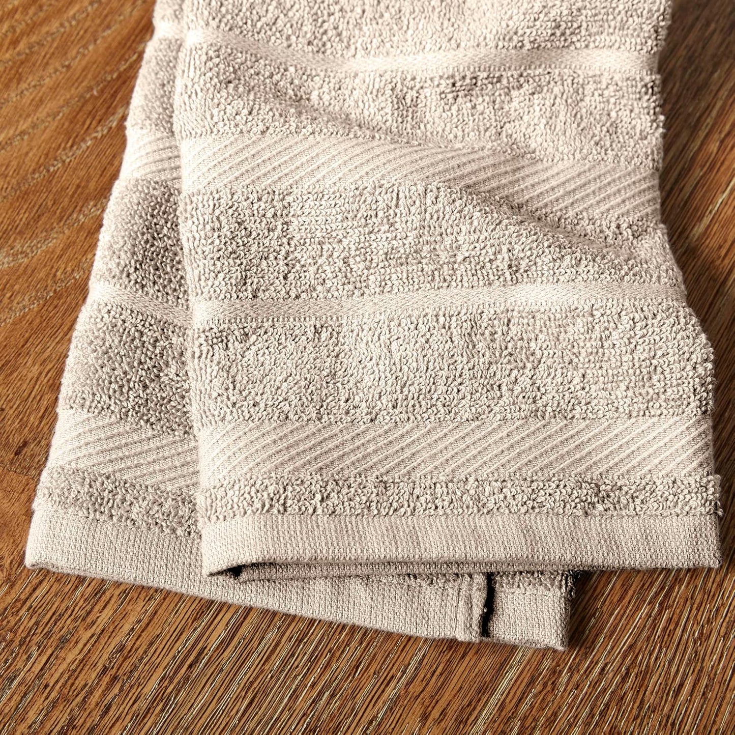 KitchenAid Albany Kitchen Towel Set of  4 Cleaning & Cooking, Durable Reusable Towels, Milkshake Tan/White, 16"x26"