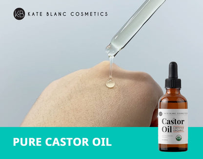 Organic Castor Oil for Hair Growth, Eyelashes & Eyebrows | Cold Pressed, Hexane-Free, Natural Moisturizer for Skin & Scalp