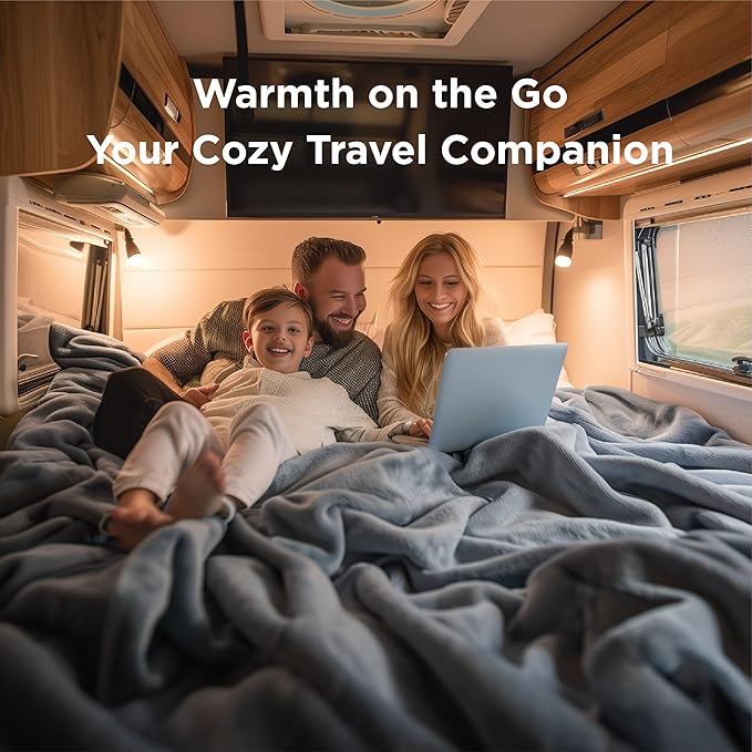Cozy Fleece Throw Blanket Soft, Lightweight and Fuzzy, Perfect Portable Blanket for Couch, Ideal Gift for Women on Birthday, Christmas, Halloween and Housewarming (50"x60")