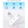 One Beat Surge Protector Outlet Extender - One Beat 6 AC Multi Plug Outlet with 3 USB Ports (1 USB C), 1800J Wall Charger, 3-Sided Power Strip Spaced Outlet Splitter for Home Office  & Travel Color ‎White 6.3 x 2.76 x 2.17 inches