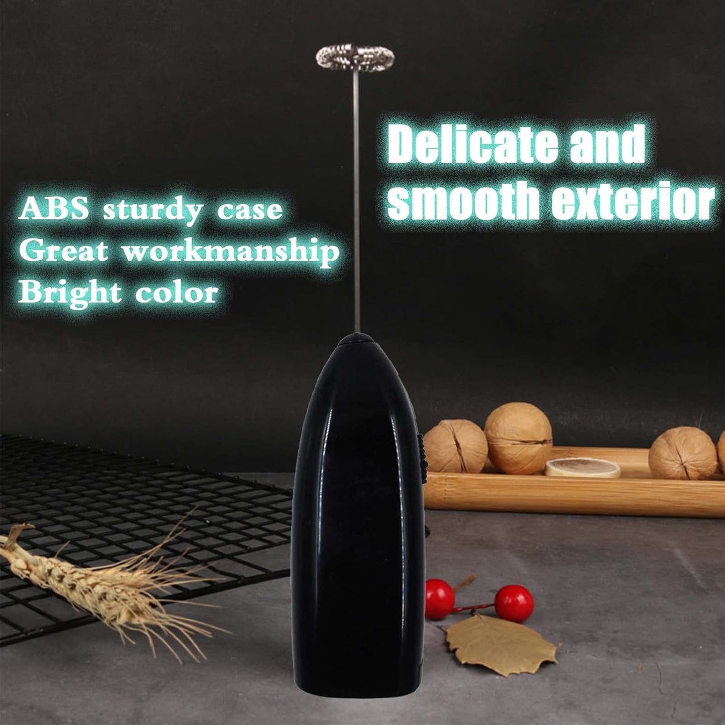 Multi-Purpose Hand Blender, Immersion Electric Milk Frother, 304 Stainless Steel Blender Stick, Handheld Electric Handle Egg Beater Coffee Juice Mixer Black Colors 8.5 x 1.57 x 1.06 inches