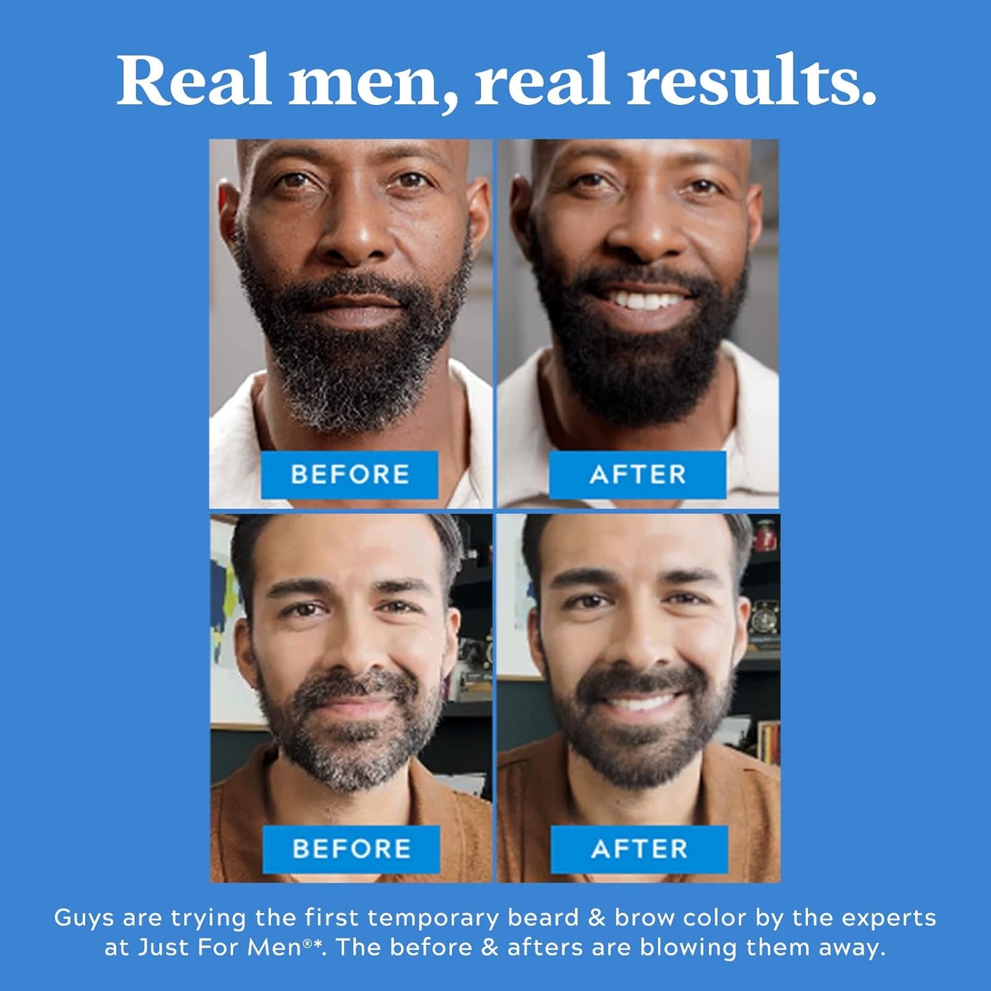 1-Day Beard & Brow Color for Men – Temporary Beard Dye, Gray Coverage, Patchy Beard Filler, Eyebrow Color, Natural-Looking Grooming Solution