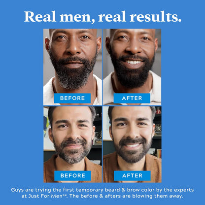 1-Day Beard & Brow Color for Men – Temporary Beard Dye, Gray Coverage, Patchy Beard Filler, Eyebrow Color, Natural-Looking Grooming Solution