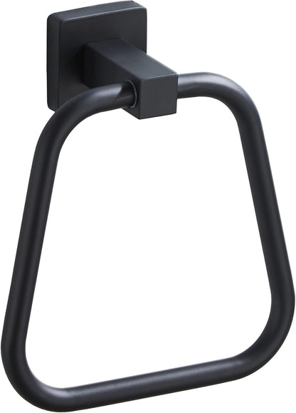 Matte Black Stainless Steel Towel Ring  Heavy Duty Hand Towel Holder for Bathroom & Kitchen