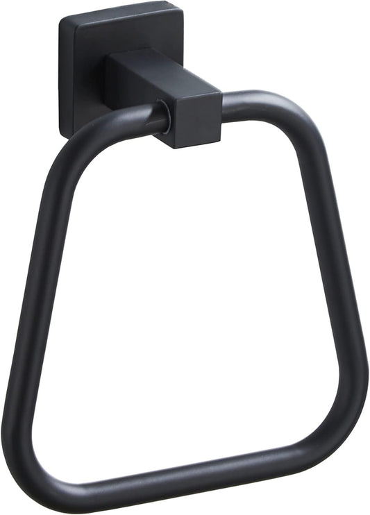 Matte Black Stainless Steel Towel Ring  Heavy Duty Hand Towel Holder for Bathroom & Kitchen