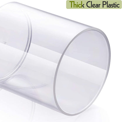 4-Pack Clear Acrylic Q-tip & Cotton Swab Holder Set - Bathroom Vanity Organizer for Cotton Balls, Pads & Floss Picks