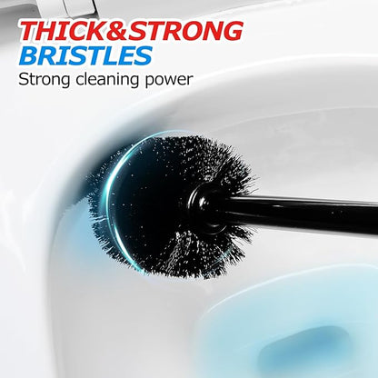 Toilet Plunger and Brush Set Black stainless steel Extended Handle Plunger 2 in 1 Toilet Bowl Brush Plunger Set,Bathroom Cleaning Tools ,Toilet Brush Plunger Combo Cleaning  Brush Bathroom Cleaning Supplies