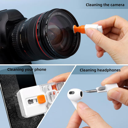 Keyboard Cleaning Kit Laptop Cleaner 10-in-1 cleaning tool – Laptop, Phone, Earbuds & Camera – Retractable Brush, Cleaning Pen, Spray Bottle & Microfiber – Portable All-in-One